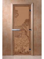 Дверь DoorWood "Банька в лес" Бронза мат. 190 х 70